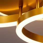 Żyrandol LED z pilotem RINOVA 66W, 2 koła, światło zimne/ciepłe/neutralne, możliwość przyciemniania, błyszczące złote Żyrandole LED z pilotem Domyślny tytuł Alessandro Design