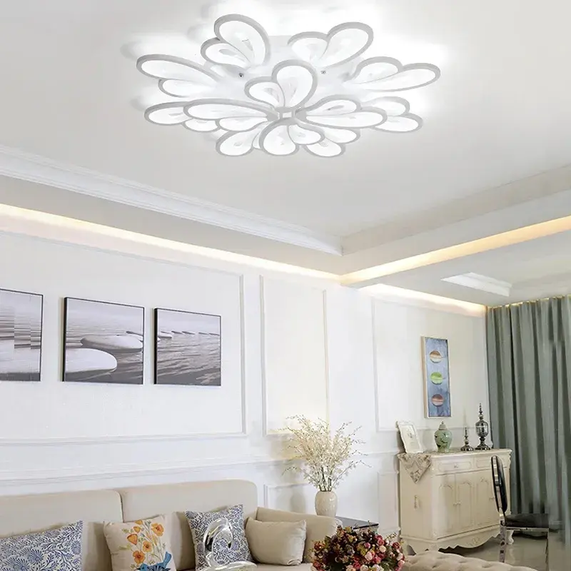 Żyrandol LED z pilotem BLOSSOM 146W, 12 płatków, światło zimne/ciepłe/neutralne 3000k/4000k/6000k, możliwość przyciemniania, biały żyrandol LED z pilotem Domyślny tytuł Alessandro Design