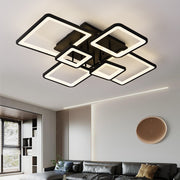 Żyrandol LED z pilotem ELLA 120W, 6 kwadratów, światło zimne/ciepłe/neutralne, możliwość przyciemniania, czarne, metalowe i akrylowe Żyrandole LED z pilotem Domyślny tytuł Alessandro Design