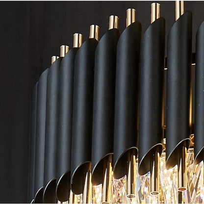 Żyrandol kryształowy VERSAILLES Eleganza 8x E14, 48 cm, błyszczące złoto i czerń, regulowana wysokość Żyrandole kryształowe Domyślny tytuł Alessandro Design