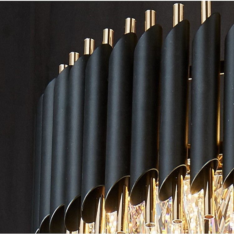 Żyrandol kryształowy VERSAILLES Eleganza 8x E14, 48 cm, błyszczące złoto i czerń, regulowana wysokość Żyrandole kryształowe Domyślny tytuł Alessandro Design