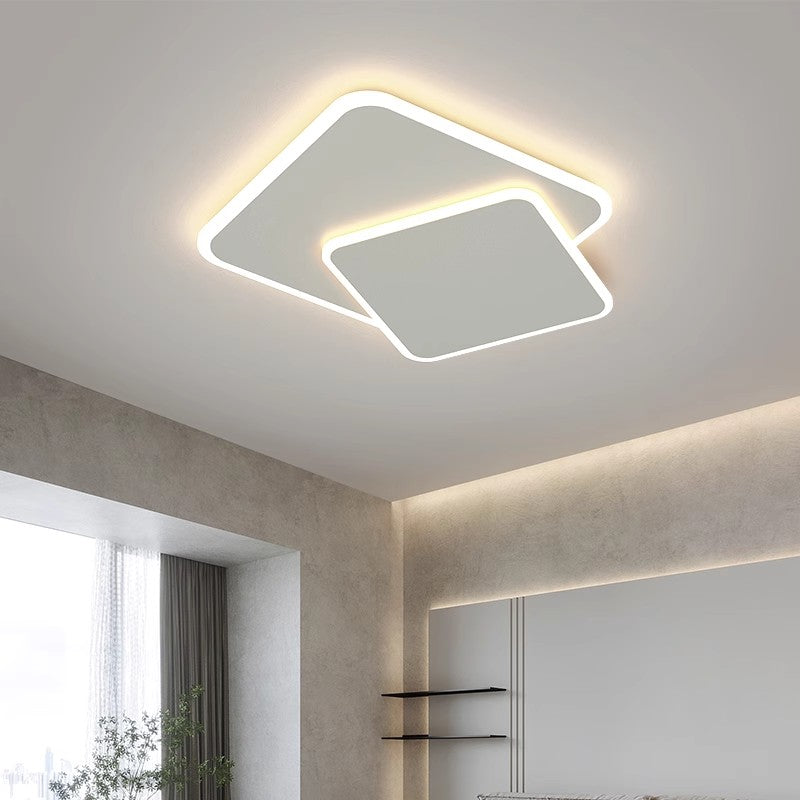 Żyrandol LED z pilotem FUTURA LUMINA 66W, 2 kwadraty, światło zimne/ciepłe/neutralne, możliwość przyciemniania, biały Żyrandol LED z pilotem Domyślny tytuł Alessandro Design