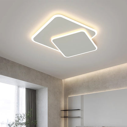 Żyrandol LED z pilotem FUTURA LUMINA 66W, 2 kwadraty, światło zimne/ciepłe/neutralne, możliwość przyciemniania, biały Żyrandol LED z pilotem Domyślny tytuł Alessandro Design