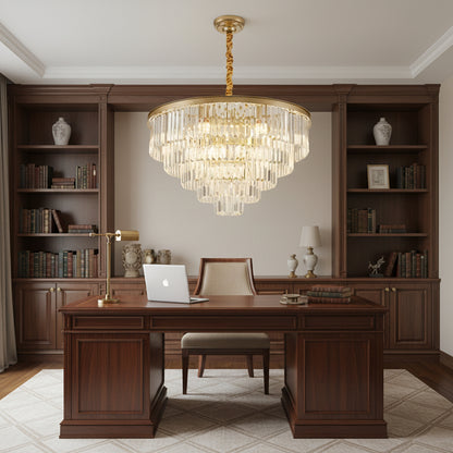 Żyrandol Kryształowy CHAMBORD Eleganza 8xE14, Średnica 48cm, Żyrandole Kryształowe Matowe Złoto Domyślny Tytuł Alessandro Design