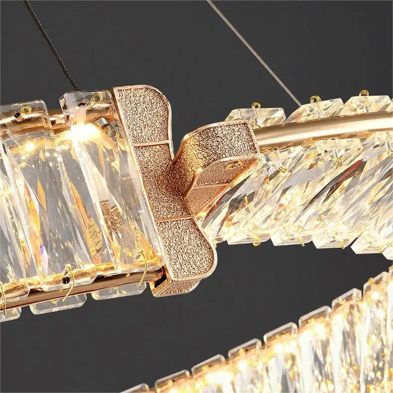 Zawieszany żyrandol kryształowy LED PRISM REGAL 117W, 2 koła, światło zimne/ciepłe/neutralne, możliwość przyciemniania, złoty, regulowana wysokość Żyrandole kryształowe LED Domyślny tytuł Alessandro Design