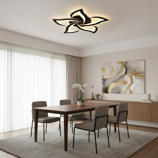 Żyrandol LED LT660/5BK, 5 elementów, 54W, światło 3000/4000/6000K, czarny, regulowana wysokość