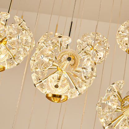 Żyrandol kryształowy LED KILKENNY Culmino, 144W, światło neutralne, średnica 60cm, złote nowoczesne żyrandole Domyślny tytuł Alessandro Design