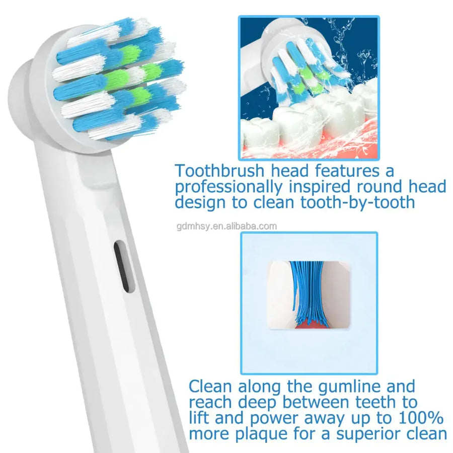 Zapasowa szczoteczka do zębów TB-20, kompatybilna z Oral-B, Cross Action, 4 szt. Higiena osobista Domyślny tytuł Alessandro Design