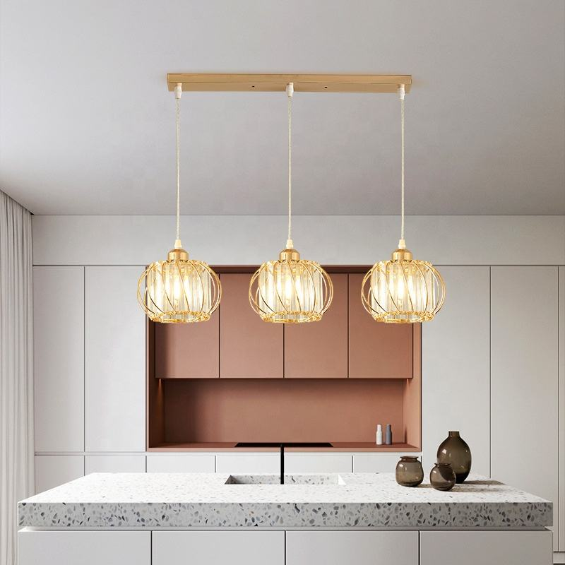 Nowoczesny żyrandol klasyczny, wiszący, Monica, 3 X E27, złoto, metal i szkło, regulowana wysokość Klasyczne żyrandole Domyślny tytuł Alessandro Design