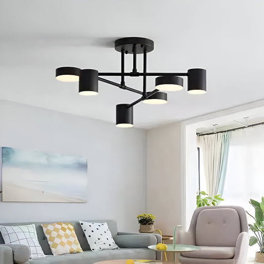 Żyrandol LED GALIOS 26W, 6 elementów, światło zimne/ciepłe/neutralne, czarne stosowane żyrandole LED Domyślny tytuł Alessandro Design