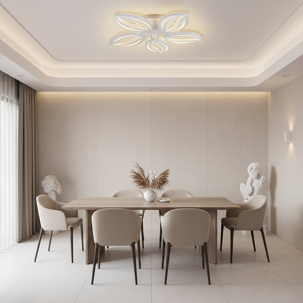 Żyrandol LED z pilotem ORCHID 66W, 5 płatków, światło zimne/ciepłe/neutralne, możliwość przyciemniania, biały żyrandol LED z pilotem Domyślny tytuł Alessandro Design