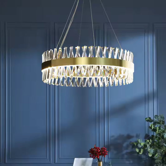Żyrandol LED CASERTA Eleganza z pilotem, 54W, możliwość ściemniania, średnica 50cm, złote żyrandole kryształowe Domyślny tytuł Alessandro Design