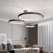Zawieszany żyrandol LED z pilotem, kryształy K9, 80 W, 3 koła, światło zimne/ciepłe/neutralne, możliwość przyciemniania, czarny, regulacja wysokości Nowoczesne żyrandole Domyślny tytuł Alessandro Design
