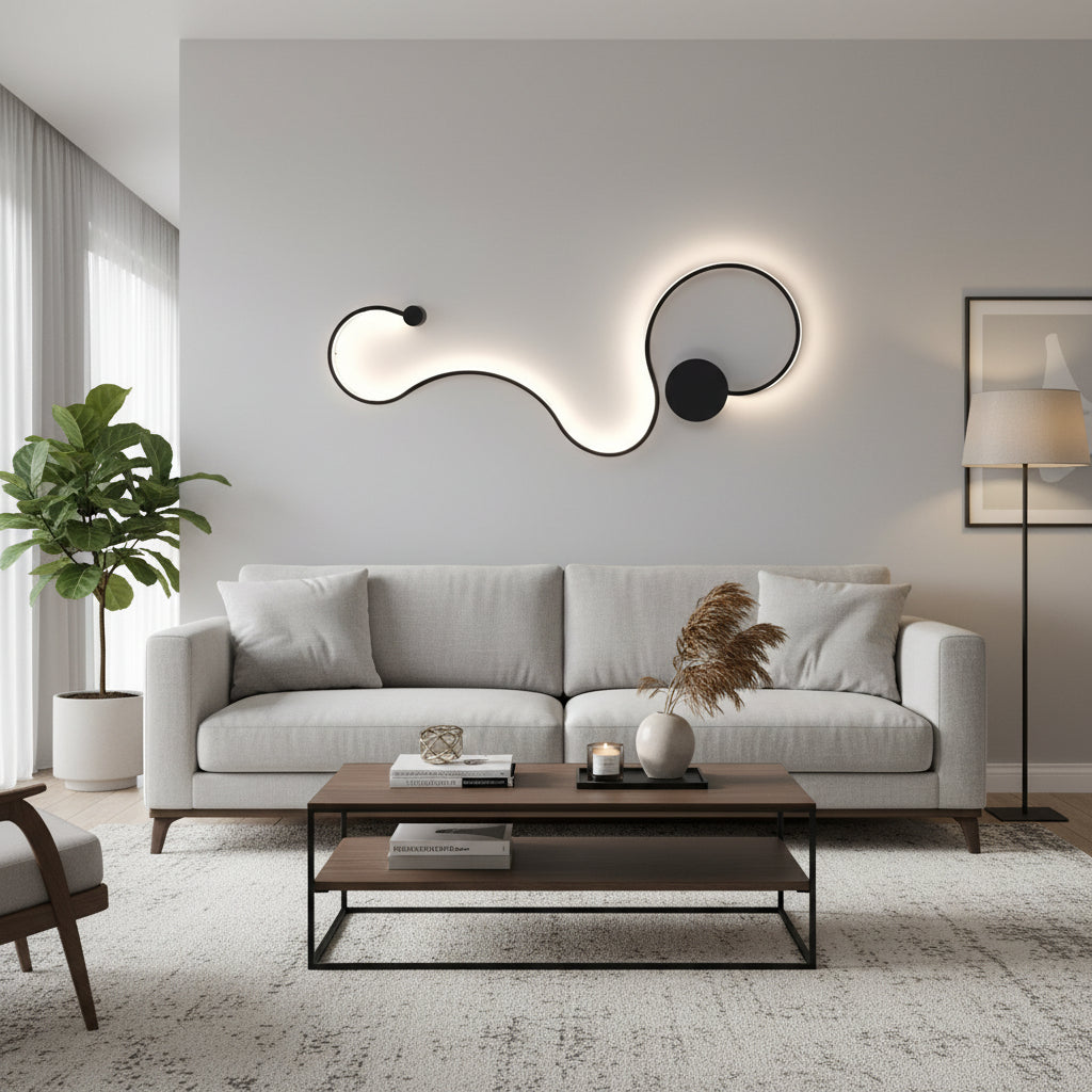 Kinkiet LED Delilah 36W Dekoracyjny Zimny/Ciepły/Neutralny Jasny Metal i Czarny Silikon Kinkiety wewnętrzne Domyślny tytuł Alessandro Design