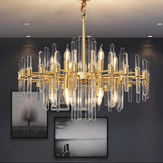 Żyrandol kryształowy CC850/620GD, 10xE14, 62X45cm, regulowana wysokość, błyszczące złoto, elegancki wygląd, metal i kryształy Żyrandole kryształowe Domyślny tytuł Alessandro Design