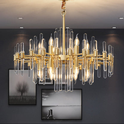 Żyrandol kryształowy CC850/620GD, 10xE14, 62X45cm, regulowana wysokość, błyszczące złoto, elegancki wygląd, metal i kryształy Żyrandole kryształowe Domyślny tytuł Alessandro Design