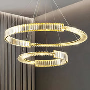 Zawieszany żyrandol kryształowy LED PRISM REGAL 117W, 2 koła, światło zimne/ciepłe/neutralne, możliwość przyciemniania, złoty, regulowana wysokość Żyrandole kryształowe LED Domyślny tytuł Alessandro Design
