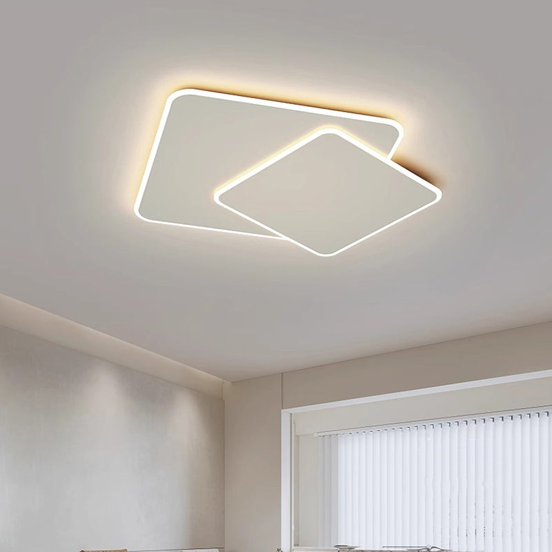 Żyrandol LED z pilotem FUTURA LUMINA 66W, 2 kwadraty, światło zimne/ciepłe/neutralne, możliwość przyciemniania, biały Żyrandol LED z pilotem Domyślny tytuł Alessandro Design