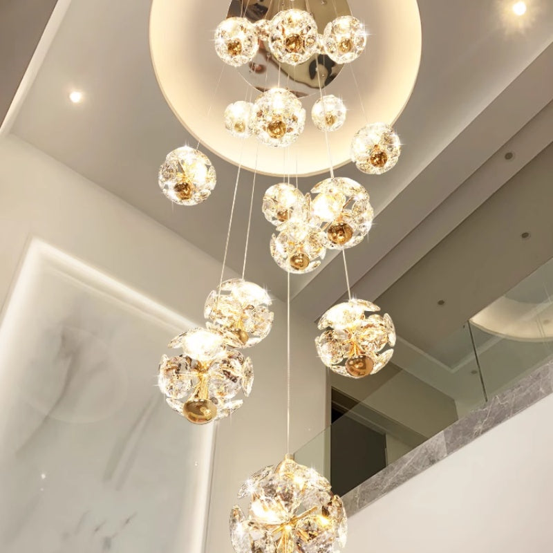 Żyrandol kryształowy LED KILKENNY Culmino, 144W, światło neutralne, średnica 60cm, złote nowoczesne żyrandole Domyślny tytuł Alessandro Design