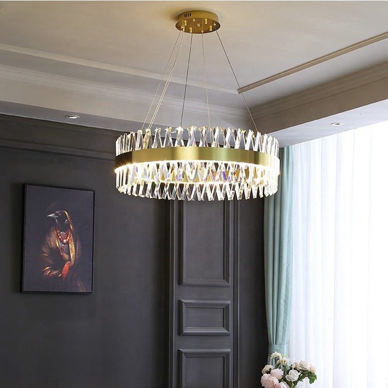 Żyrandol LED CASERTA Magno z pilotem, 68W, możliwość przyciemniania, 3000K/4000K/6000K, średnica 60cm, złote żyrandole kryształowe Domyślny tytuł Alessandro Design