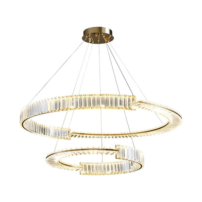 Zawieszany żyrandol kryształowy LED PRISM REGAL 117W, 2 koła, światło zimne/ciepłe/neutralne, możliwość przyciemniania, złoty, regulowana wysokość Żyrandole kryształowe LED Domyślny tytuł Alessandro Design