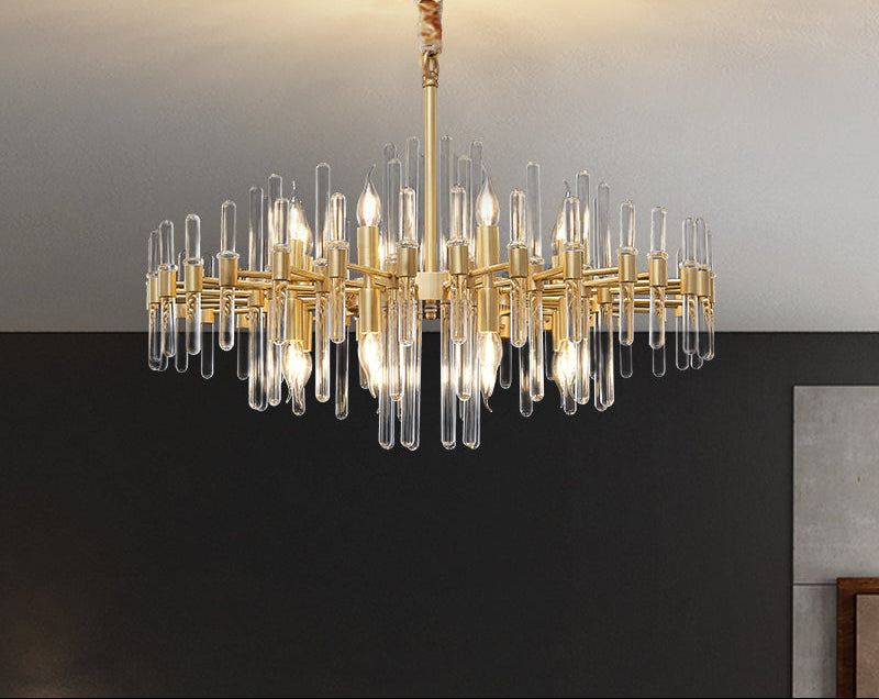 Żyrandol kryształowy CC850/620GD, 10xE14, 62X45cm, regulowana wysokość, błyszczące złoto, elegancki wygląd, metal i kryształy Żyrandole kryształowe Domyślny tytuł Alessandro Design