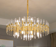 Żyrandol kryształowy CC850/620GD, 10xE14, 62X45cm, regulowana wysokość, błyszczące złoto, elegancki wygląd, metal i kryształy Żyrandole kryształowe Domyślny tytuł Alessandro Design