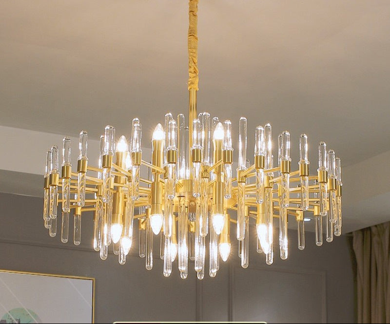 Żyrandol kryształowy CC850/620GD, 10xE14, 62X45cm, regulowana wysokość, błyszczące złoto, elegancki wygląd, metal i kryształy Żyrandole kryształowe Domyślny tytuł Alessandro Design