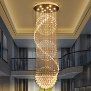 Żyrandol kryształowy LED 70W IMPERIALE złoty, średnica 50cm, wysokość 200cm, model drabinkowy Żyrandol kryształowy Domyślny tytuł Alessandro Design