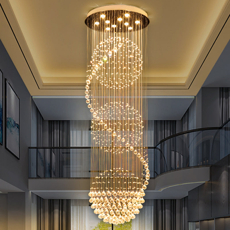 Żyrandol kryształowy LED 70W IMPERIALE złoty, średnica 50cm, wysokość 200cm, model drabinkowy Żyrandol kryształowy Domyślny tytuł Alessandro Design