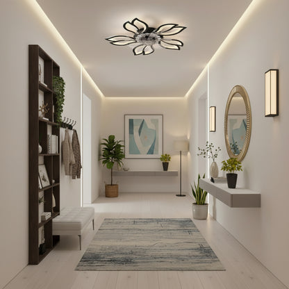 Żyrandol LED ANEMO Fan z pilotem, 30W, G61cm, światło zimne/neutralne/ciepłe, metal i plastik, czarny