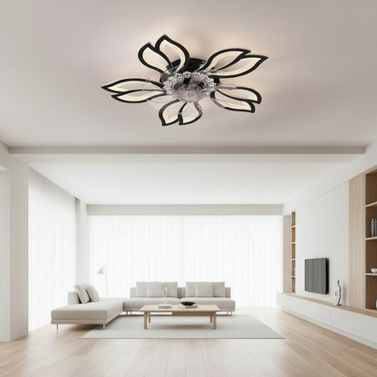 Żyrandol LED ANEMO Fan z pilotem, 30W, G61cm, światło zimne/neutralne/ciepłe, metal i plastik, czarny