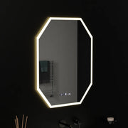 Wielokątne lustro LED, 60X80cm, czujnik światła Hexaluce Marcello MotionGlow, system usuwania zamglenia, zegar i termometr, lusterka Dimabila Marcello Domyślny tytuł Alessandro Design