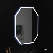 Wielokątne lustro LED, 60X80cm, czujnik światła Hexaluce Marcello MotionGlow, system usuwania zamglenia, zegar i termometr, lusterka Dimabila Marcello Domyślny tytuł Alessandro Design