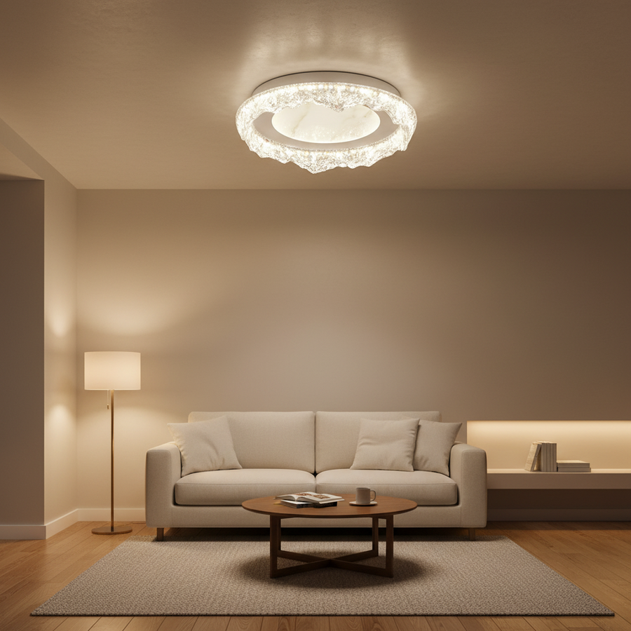 Żyrandol LED DAIRA Petito, 50W, średnica 29cm, światło ciepłe/neutralne/zimne, biały