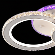 Żyrandol LED z pilotem i kryształem NOVA ROTONDA RGB 42W, 2 koła, światło zimne/ciepłe/neutralne, możliwość przyciemniania, biały Żyrandol LED z pilotem Domyślny tytuł Alessandro Design