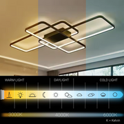 Żyrandol LED IANUSIS z pilotem 95 W, 3 elementy, światło zimne/ciepłe/neutralne, możliwość przyciemniania, czarne żyrandole LED z pilotem Domyślny tytuł Alessandro Design