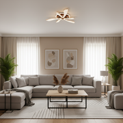 Żyrandol LED CHARM Elegance z pilotem i kryształem, 44W, Ø50cm, 3 źródła, światło zimne/ciepłe/neutralne, możliwość przyciemniania, złoty