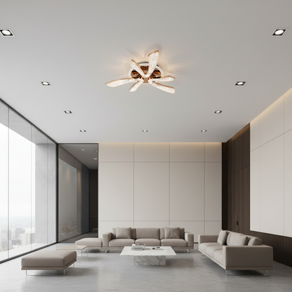 Żyrandol LED CHARM Elegance z pilotem i kryształem, 44W, Ø50cm, 3 źródła, światło zimne/ciepłe/neutralne, możliwość przyciemniania, złoty