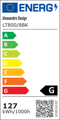 Żyrandol LED z pilotem BETTY 127W, 8 kółek, światło zimne/ciepłe/neutralne, możliwość przyciemniania, czarne żyrandole LED z pilotem Domyślny tytuł Alessandro Design
