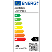 Zawieszany żyrandol LED z pilotem ANINA 34W, 1 koło, światło zimne/ciepłe/neutralne, możliwość przyciemniania, czarny, żyrandole LED z regulacją wysokości z pilotem Domyślny tytuł Alessandro Design