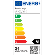 Zawieszany żyrandol LED, ANINA, 34W, 1 okrąg, średnica 50cm, światło zimne/ciepłe/neutralne 3000K/4000K/6000K, możliwość przyciemniania, błyszcząca złota biel, regulowana wysokość, metalowe i akrylowe żyrandole LED z pilotem Domyślny tytuł Alessandro Design