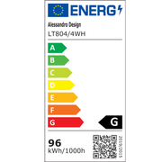 Żyrandol LED z pilotem SUSAN 96W, 4 kwadraty, światło zimne/ciepłe/neutralne, możliwość przyciemniania, biały Żyrandol LED z pilotem Domyślny tytuł Alessandro Design