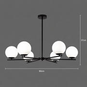 Żyrandol klasyczny NUUK, 90x57cm, 6xE27, metal i plastik, czarny