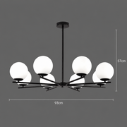 Żyrandol klasyczny NUUK, 93x57cm, 8xE27, metal i plastik, czarny