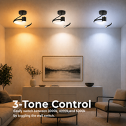 Żyrandol LED, 24W, 30x25cm, światło zimne/ciepłe/neutralne, czarny