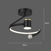 Żyrandol LED, 24W, 30x25cm, światło zimne/ciepłe/neutralne, czarny