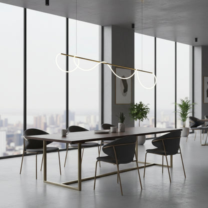 Żyrandol LED DIVINO z elastyczną rurką silikonową - 62W, regulowane światło, złote nowoczesne żyrandole Domyślny tytuł Alessandro Design