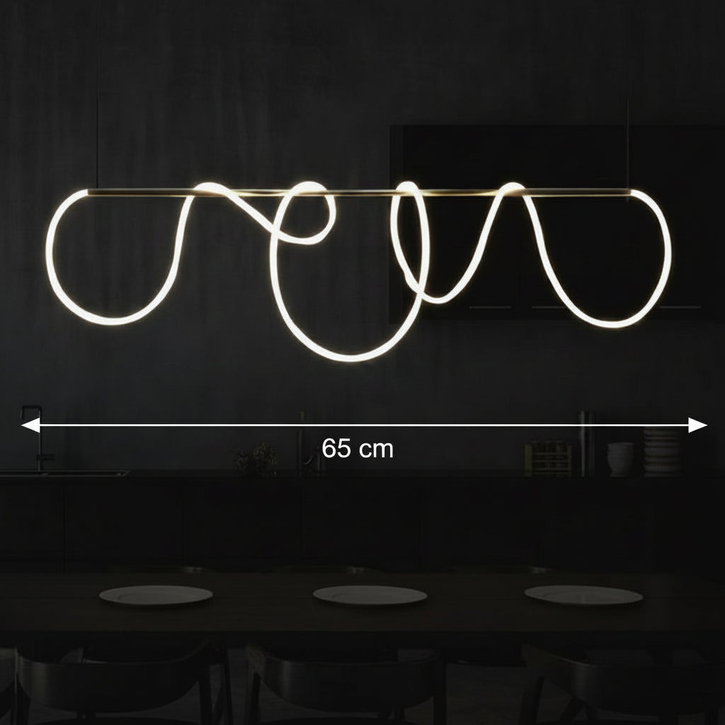 Żyrandol LED DIVINO z elastyczną rurką silikonową - 62W, regulowane światło, złote nowoczesne żyrandole Domyślny tytuł Alessandro Design
