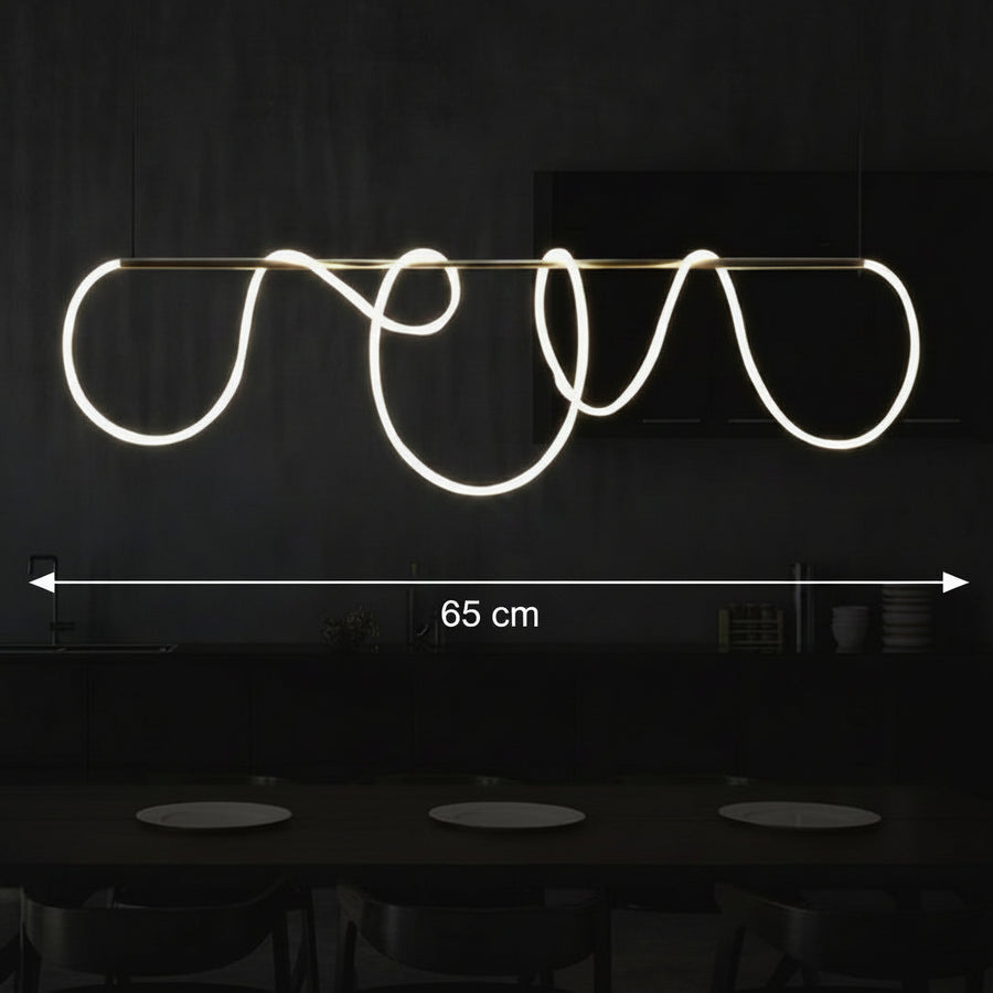 Żyrandol LED DIVINO z elastyczną rurką silikonową - 62W, regulowane światło, złote nowoczesne żyrandole Domyślny tytuł Alessandro Design